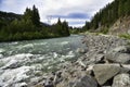 The rough waters of Lillooet mountain river, British Columbia, Canada