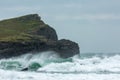 Rough Weather, Whipsiderry Beach, Porth, Newquay, Cornwall Royalty Free Stock Photo
