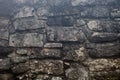 Rough weathered ancient mayan stone wall surface texture close up