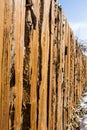 A rough wooden fence in the future