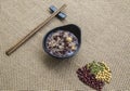 Roughage breakfast porridge with red dates and red beans Royalty Free Stock Photo