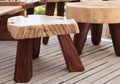 Roughly hewn stools
