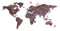 Roughly outlined world map - Bronze