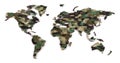 Roughly outlined world map - Camouflaged