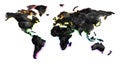 Roughly outlined world map - XXX Royalty Free Stock Photo