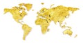 Roughly outlined world map - Shiny gold