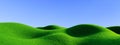 Roughness hills landscape with green grass and white flowers 3D rendering