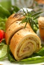 Roulade made from beckon and c Royalty Free Stock Photo