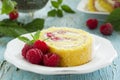 Roulade with raspberries