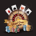 Roulette cards chips casino icon