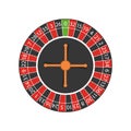 Roulette casino wheel. American roulette wheel. European casino game. Icon of las vegas gambling top view. Circle of fortune on Royalty Free Stock Photo