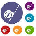 Roulette construction icons set Royalty Free Stock Photo