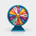 Roulette 3d fortune wheel isolated vector illustration for gambling background and lottery win concept Royalty Free Stock Photo