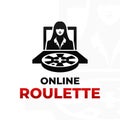 Online roulette vector icon. Live roulette casino game icon.
