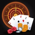 Roulette dices money chips cards betting game gambling casino