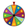 Roulette fortune spinning wheels flat icon