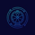 roulette, fortune wheel line vector icon