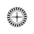 Roulette game casino wheel black icon top view. Royalty Free Stock Photo
