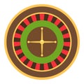 Roulette icon, flat style