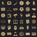 Roulette icons set, simple style