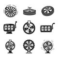 Roulette icons set, simple style