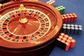 Roulette table in casino close-up