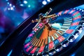 Roulette wheel with a bright and colorful background