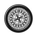 Roulette wheel for casino gambling vector object Royalty Free Stock Photo