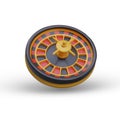 Roulette wheel in casino on white background with shadow Royalty Free Stock Photo