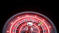 Roulette Wheel Concept Design. Casino Gambling Roulette 3D Realistic With Neon Lights - 3D Illustration Royalty Free Stock Photo