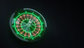 Roulette Wheel Concept Design. Online Casino Roulette 3D Realistic With Neon Lights - 3D Illustration Royalty Free Stock Photo
