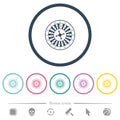 Roulette wheel flat color icons in round outlines Royalty Free Stock Photo