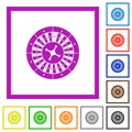 Roulette wheel flat framed icons Royalty Free Stock Photo