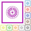 Roulette wheel flat framed icons Royalty Free Stock Photo