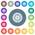 Roulette wheel flat white icons on round color backgrounds Royalty Free Stock Photo