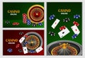 Roulette wheel game banner set, realistic style Royalty Free Stock Photo