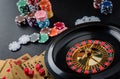 Roulette wheel gambling in a casino. Royalty Free Stock Photo