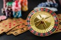 Roulette wheel gambling in a casino table. Royalty Free Stock Photo