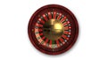 Roulette wheel, gambling game isolated on white, top view Royalty Free Stock Photo