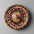 Roulette wheel on a gray background. 3d illustration. Royalty Free Stock Photo
