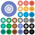 Roulette wheel round flat multi colored icons Royalty Free Stock Photo
