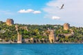 Roumeli Hissar Castle on the bank of the Bosphorus, Istanbul, Turkey Royalty Free Stock Photo