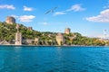 Roumeli Hissar Castle from Bosphorus Straight, Istanbul, Turkey Royalty Free Stock Photo