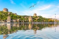 Roumeli Hissar Castle, a famous fortress of Istanbul, Turkey Royalty Free Stock Photo