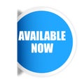 Available now sticker vector illustration Royalty Free Stock Photo