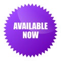 Available now sticker vector illustration Royalty Free Stock Photo