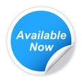 Available now sticker vector illustration Royalty Free Stock Photo