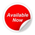 Available now sticker vector illustration Royalty Free Stock Photo