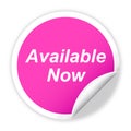 Available now sticker vector illustration Royalty Free Stock Photo