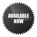 Available now sticker vector illustration Royalty Free Stock Photo
